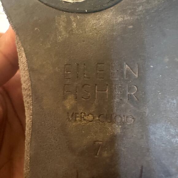 Eileen Fisher Loop 2 Lace Grey Flats sz 7 Leather Suede Flats Lace Up ballet - Picture 5 of 5